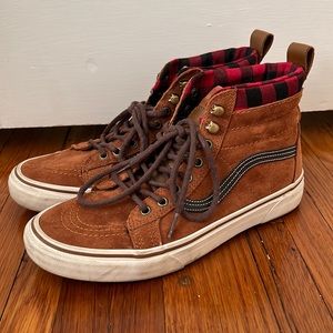 Tan checkered Vans